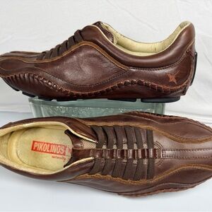 PIKOLINOS Fuencarral Made in Spain lightweight Brown Leather Slip-On Loafers